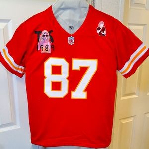 T Swiftie Youth Size 8-10 KC 87 Football Jersey With Theme (1989) Necklace